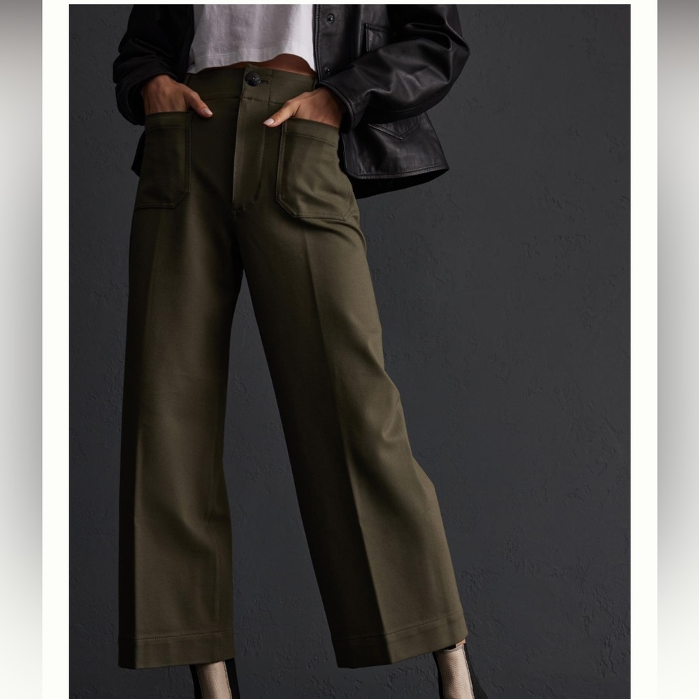 Maeve The Colette Cropped Wide-Leg Ponte Pants Size 29